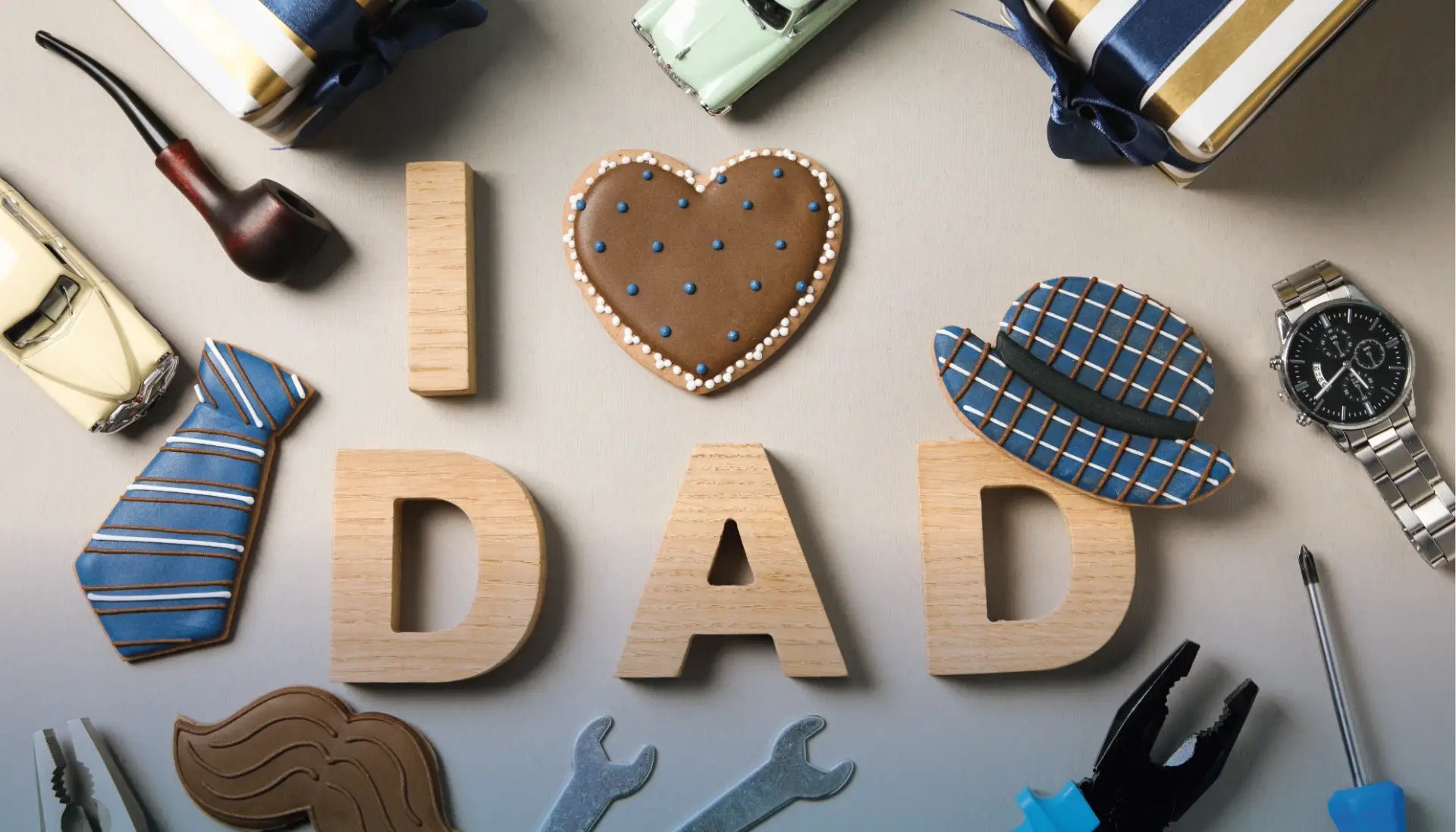 "I love Dad" sign showing top car gifts