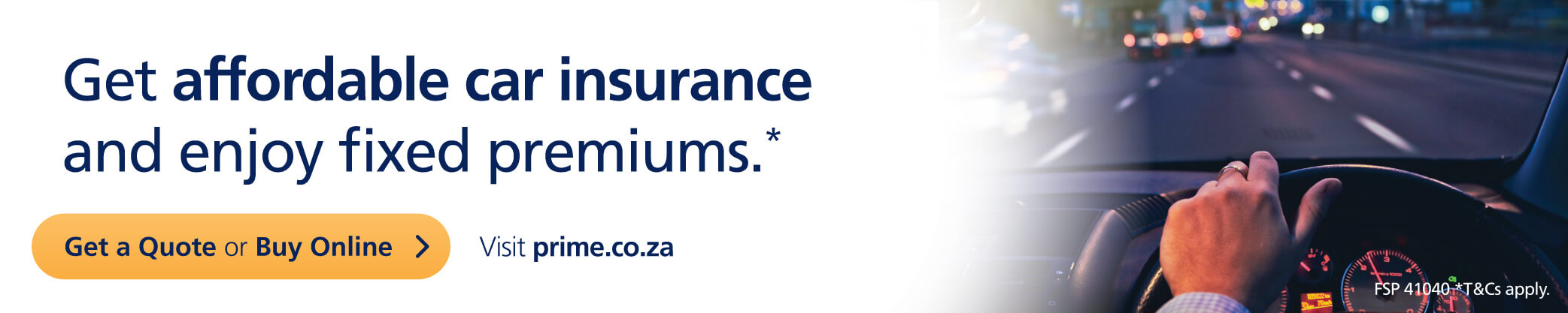 A South African man drives his car, which has cheap car insurance.